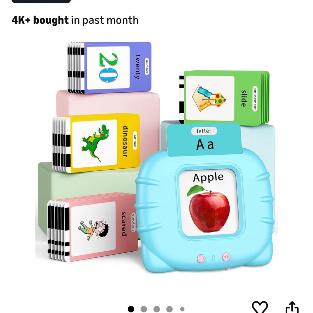 Interactive Learning Flash Cards for Kids - Blue